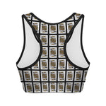 King Of Spades Playing Card Pattern Print Women's Sports Bra
