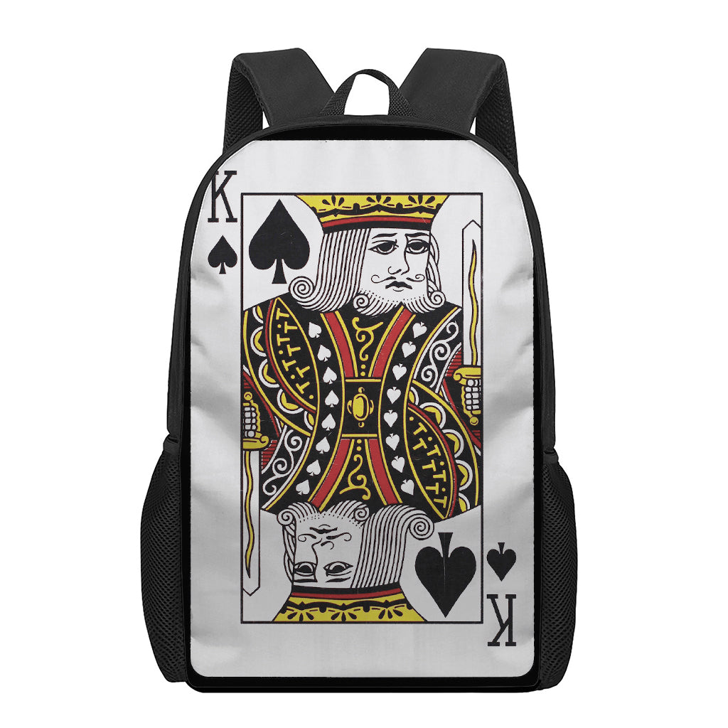King Of Spades Playing Card Print 17 Inch Backpack