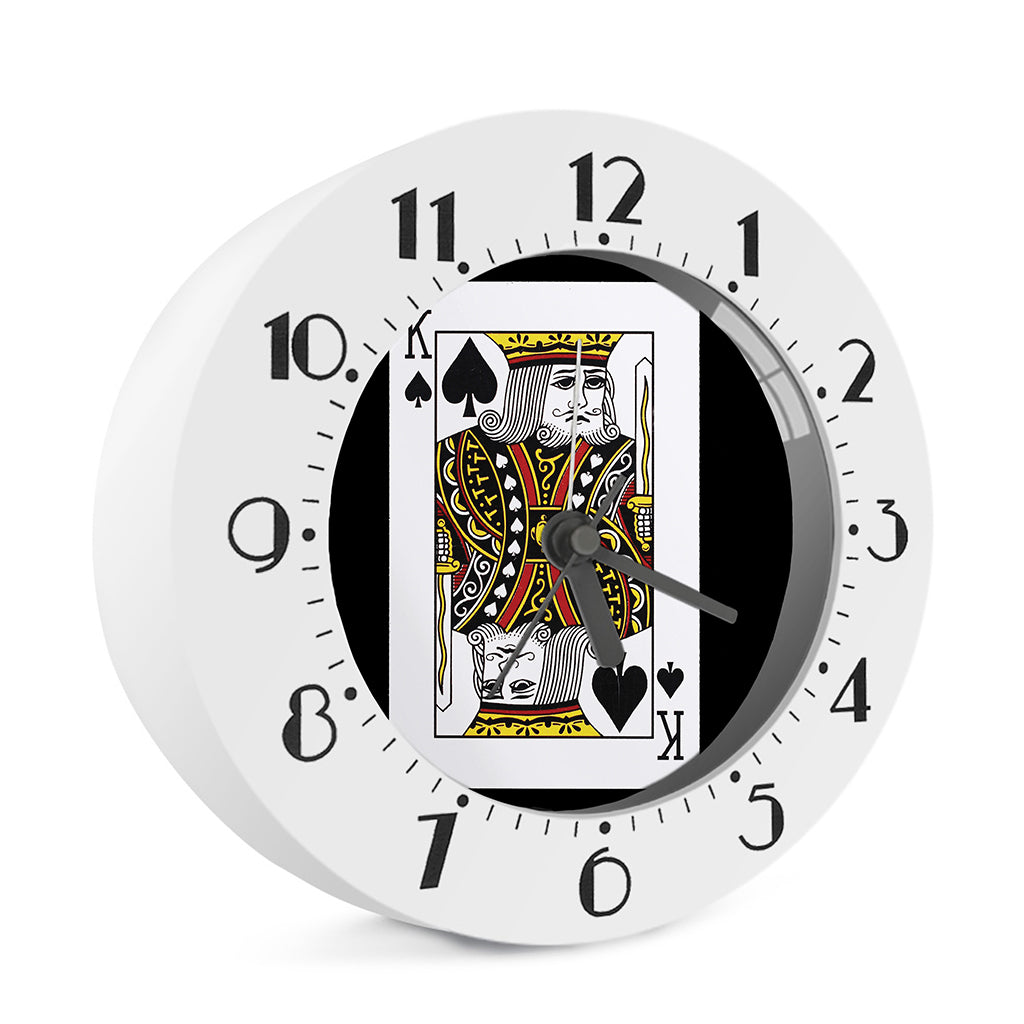 King Of Spades Playing Card Print Alarm Clock