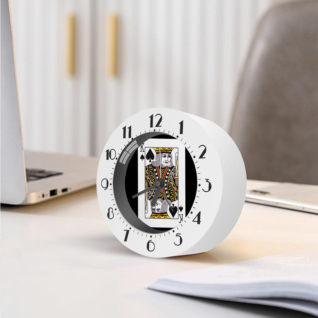 King Of Spades Playing Card Print Alarm Clock