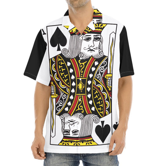 King Of Spades Playing Card Print Aloha Shirt