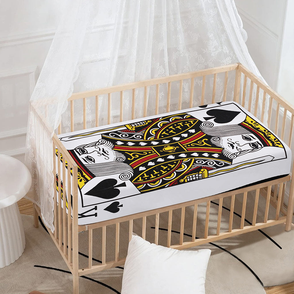 King Of Spades Playing Card Print Baby Crib Sheet