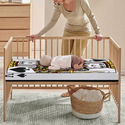 King Of Spades Playing Card Print Baby Crib Sheet
