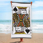King Of Spades Playing Card Print Beach Towel