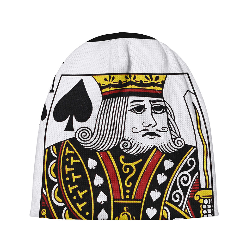 King Of Spades Playing Card Print Beanie