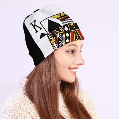 King Of Spades Playing Card Print Beanie