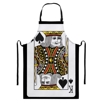 King Of Spades Playing Card Print Bib Apron With Pocket