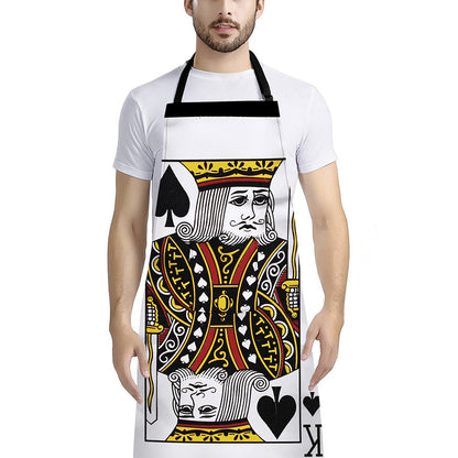 King Of Spades Playing Card Print Bib Apron With Pocket