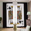 King Of Spades Playing Card Print Dimout Pencil Pleat Curtains