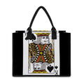 King Of Spades Playing Card Print Canvas Tote Bag
