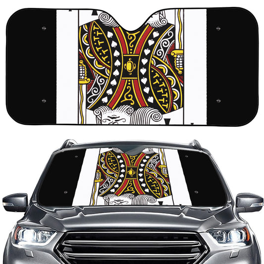King Of Spades Playing Card Print Car Windshield Sun Shade