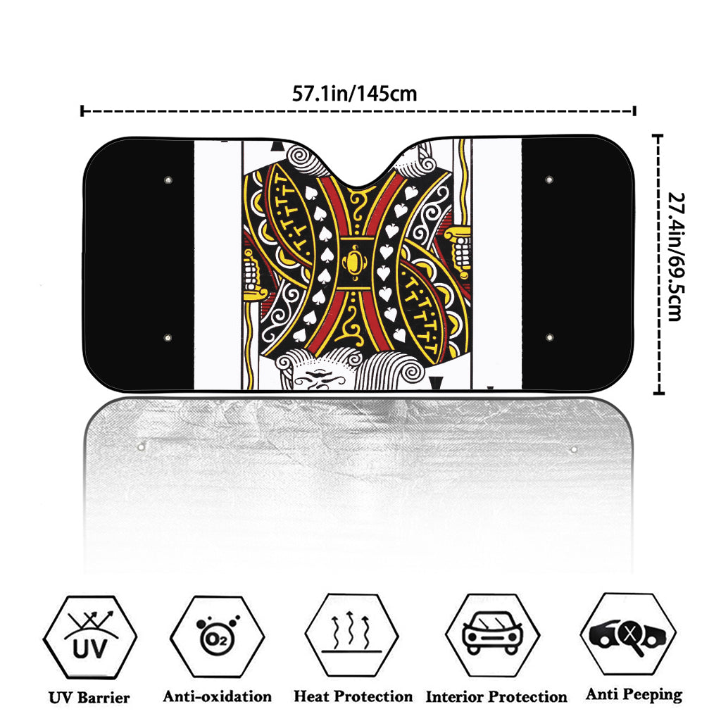 King Of Spades Playing Card Print Car Windshield Sun Shade