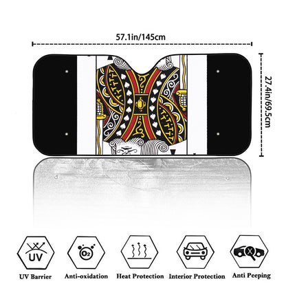King Of Spades Playing Card Print Car Windshield Sun Shade