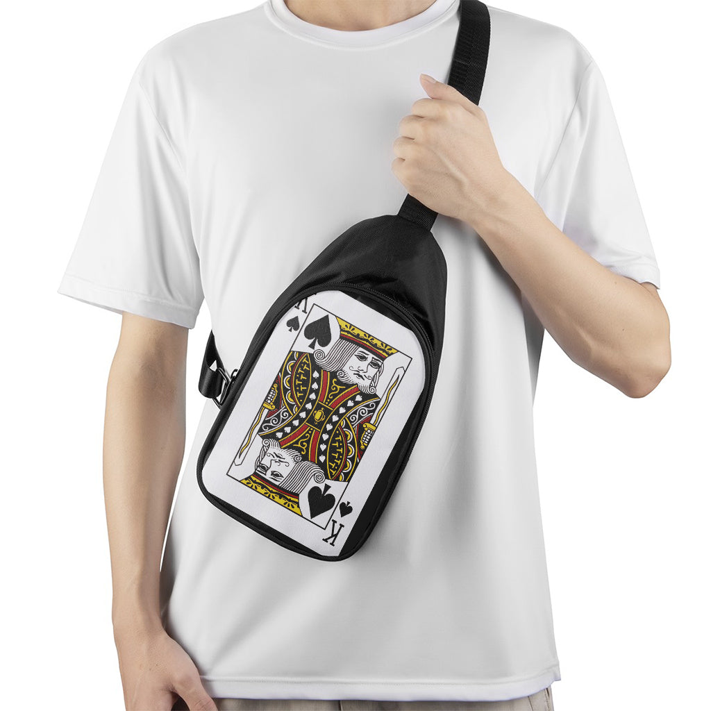 King Of Spades Playing Card Print Chest Bag
