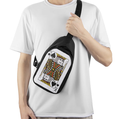 King Of Spades Playing Card Print Chest Bag