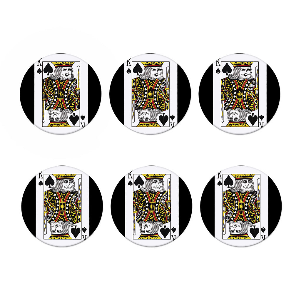 King Of Spades Playing Card Print Coaster Set