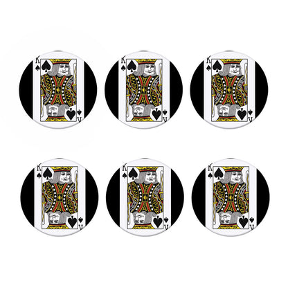 King Of Spades Playing Card Print Coaster Set