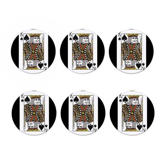 King Of Spades Playing Card Print Coaster Set