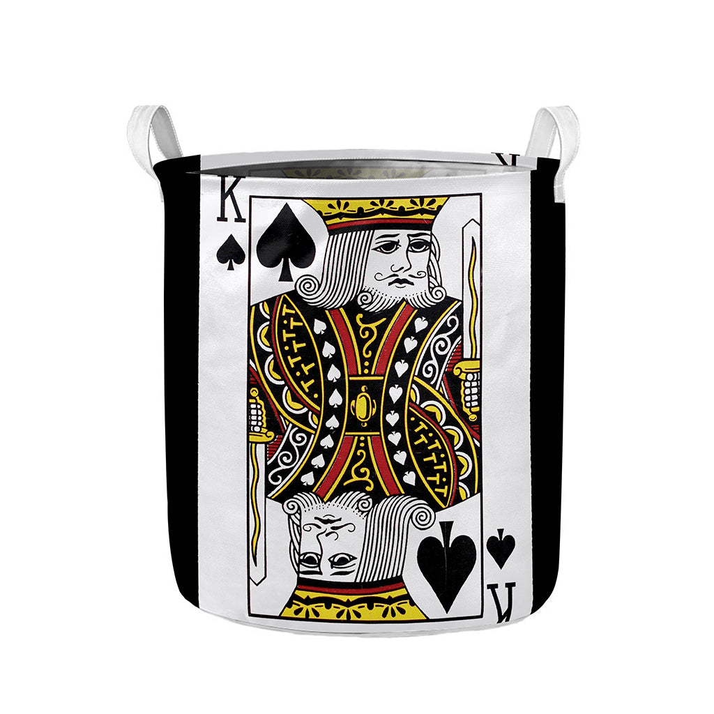 King Of Spades Playing Card Print Collapsible Laundry Basket
