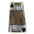 King Of Spades Playing Card Print Cotton Front Slit Maxi Skirt