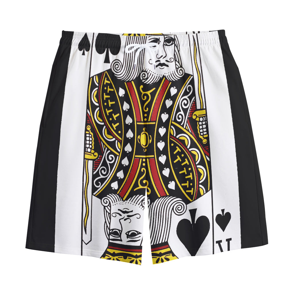 King Of Spades Playing Card Print Cotton Shorts