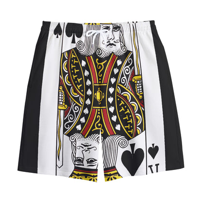 King Of Spades Playing Card Print Cotton Shorts