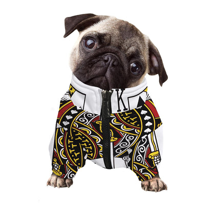 King Of Spades Playing Card Print Dog Zip Up Jacket