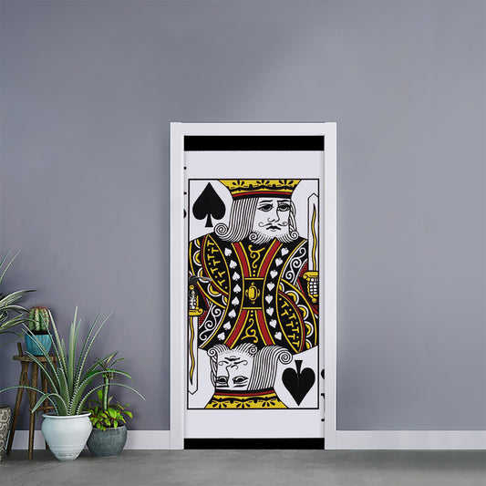 King Of Spades Playing Card Print Door Sticker