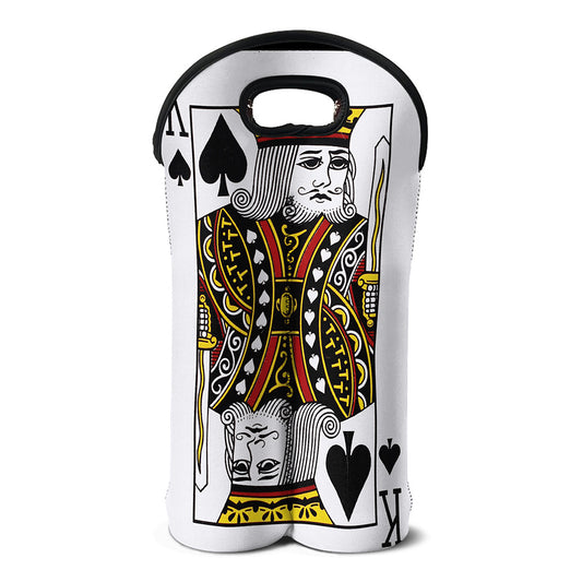King Of Spades Playing Card Print Double Neoprene Wine Tote