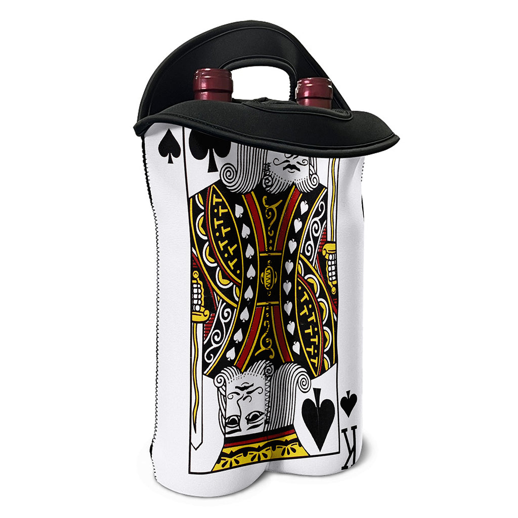 King Of Spades Playing Card Print Double Neoprene Wine Tote