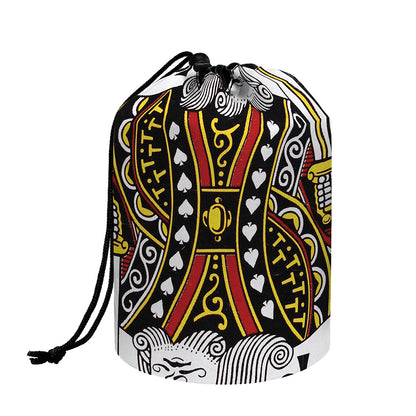 King Of Spades Playing Card Print Drawstring Makeup Bag