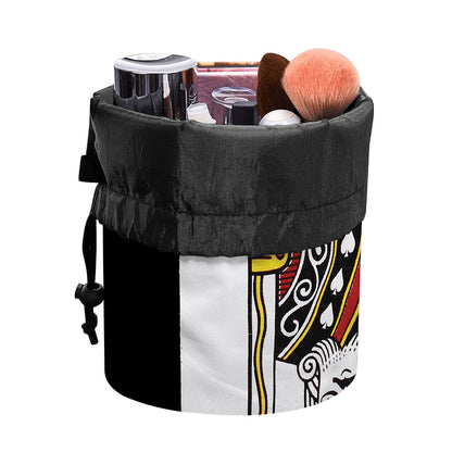 King Of Spades Playing Card Print Drawstring Makeup Bag