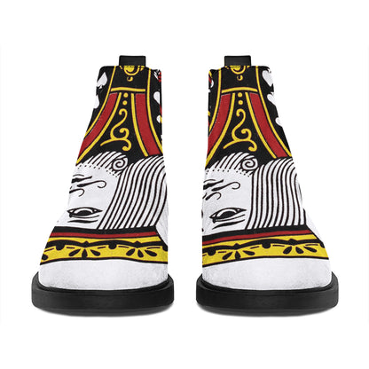 King Of Spades Playing Card Print Flat Ankle Boots