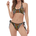 King Of Spades Playing Card Print Halter Scoop Tie Side Bikini