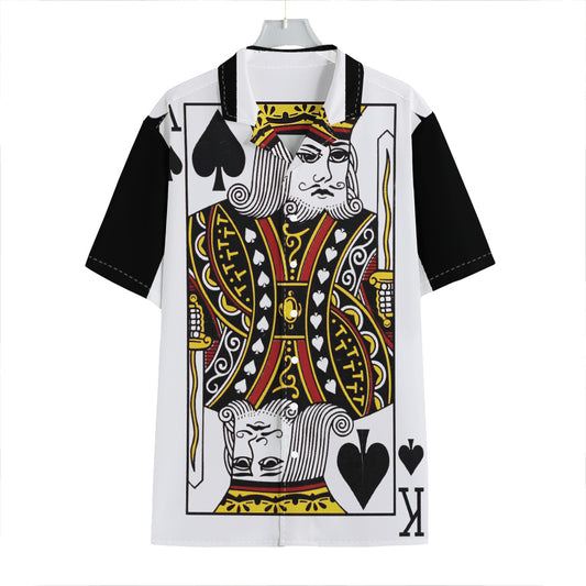 King Of Spades Playing Card Print Hawaiian Shirt