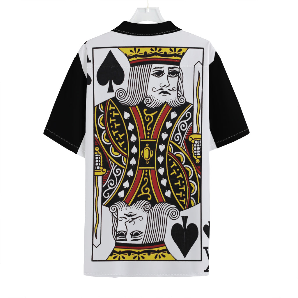 King Of Spades Playing Card Print Hawaiian Shirt
