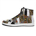 King Of Spades Playing Card Print High Top Leather Sneakers