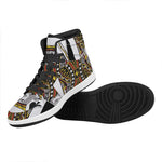 King Of Spades Playing Card Print High Top Leather Sneakers