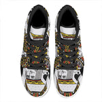King Of Spades Playing Card Print High Top Leather Sneakers