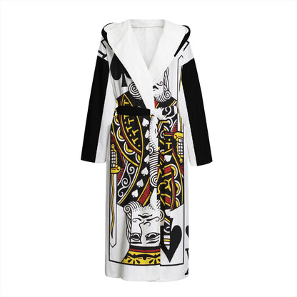 King Of Spades Playing Card Print Hooded Bathrobe