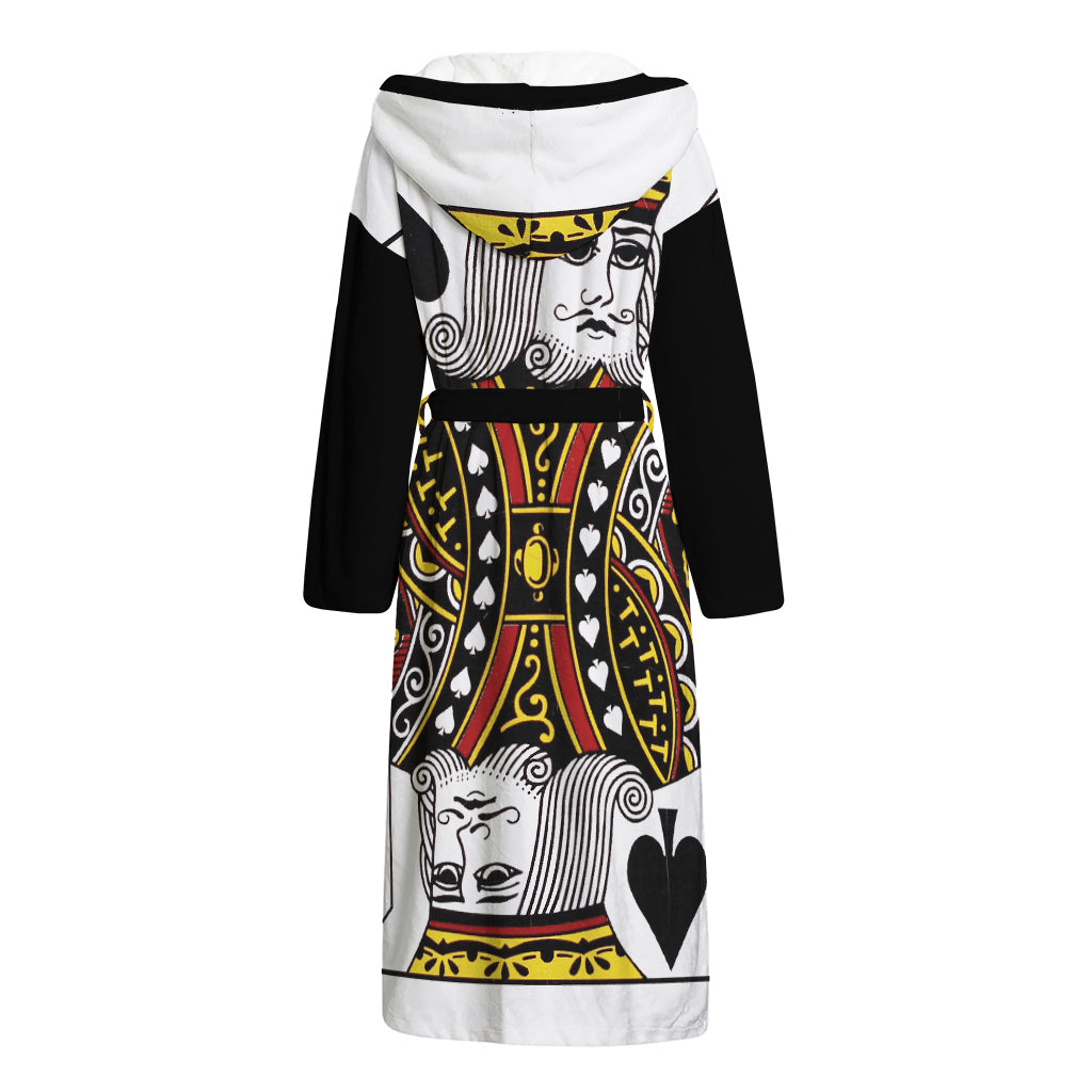 King Of Spades Playing Card Print Hooded Bathrobe