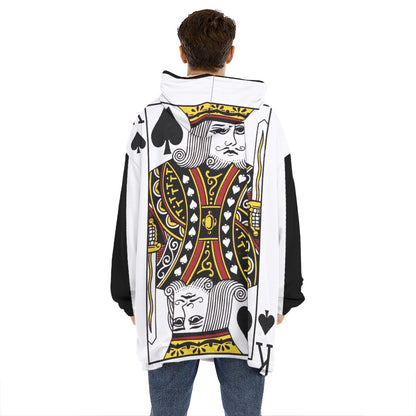 King Of Spades Playing Card Print Hoodie Blanket
