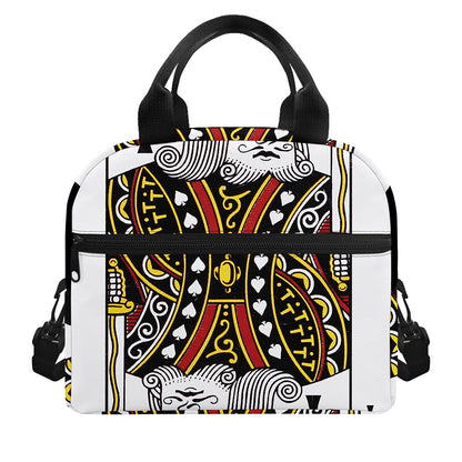 King Of Spades Playing Card Print Insulated Lunch Bag