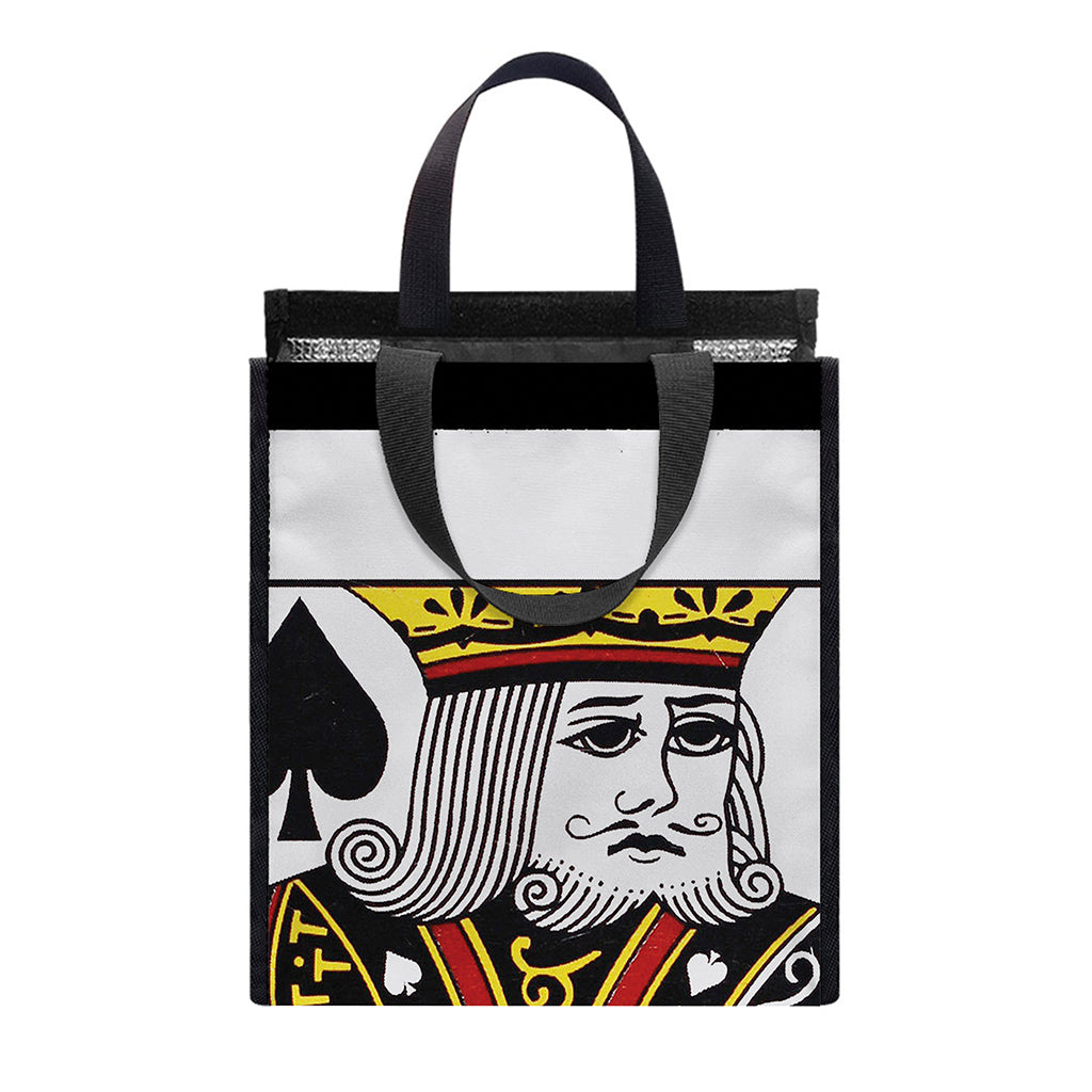 King Of Spades Playing Card Print Insulated Lunch Tote