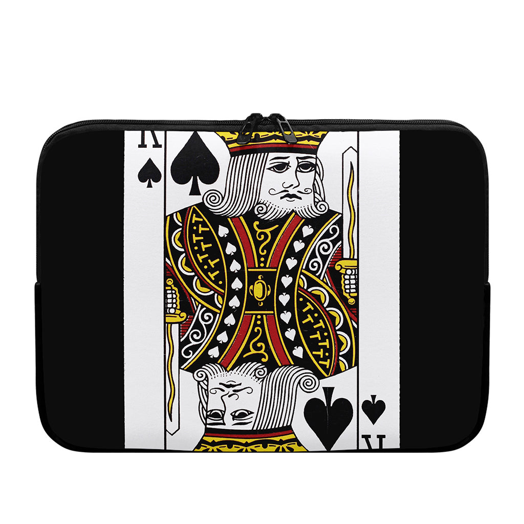 King Of Spades Playing Card Print Laptop Sleeve