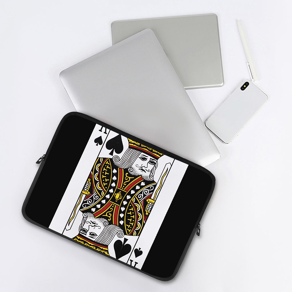 King Of Spades Playing Card Print Laptop Sleeve