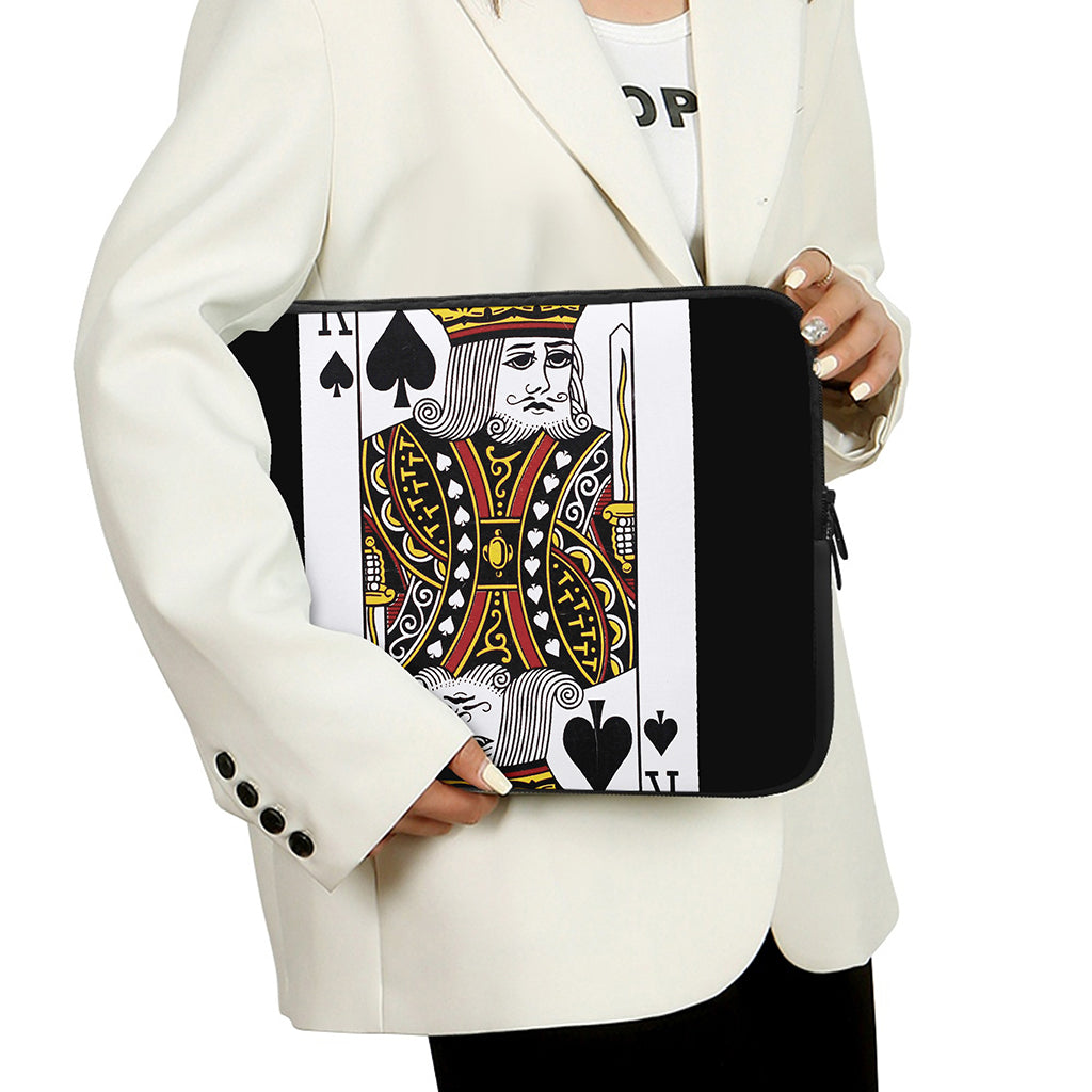 King Of Spades Playing Card Print Laptop Sleeve