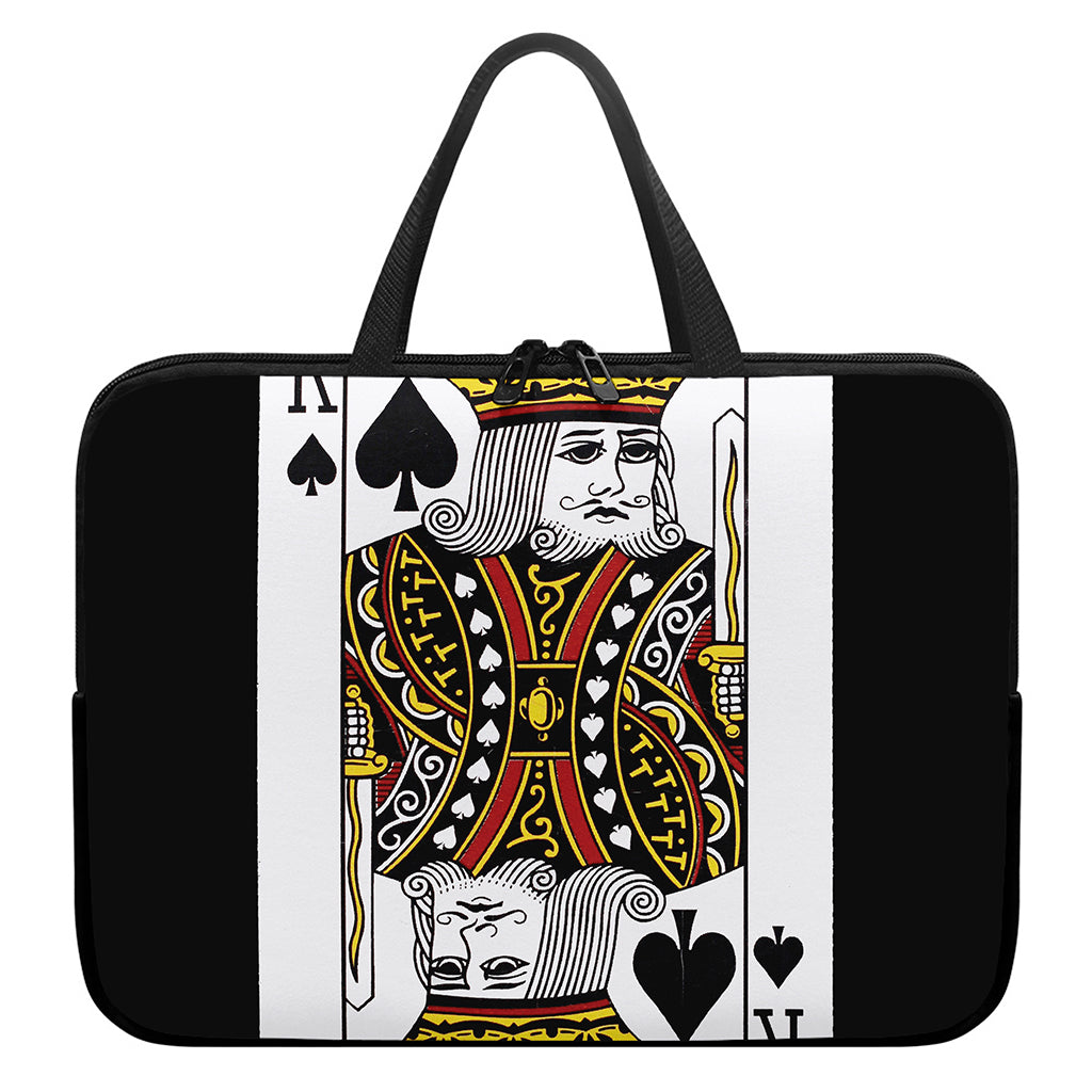 King Of Spades Playing Card Print Laptop Sleeve With Handle