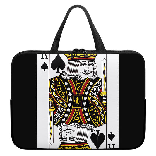 King Of Spades Playing Card Print Laptop Sleeve With Handle