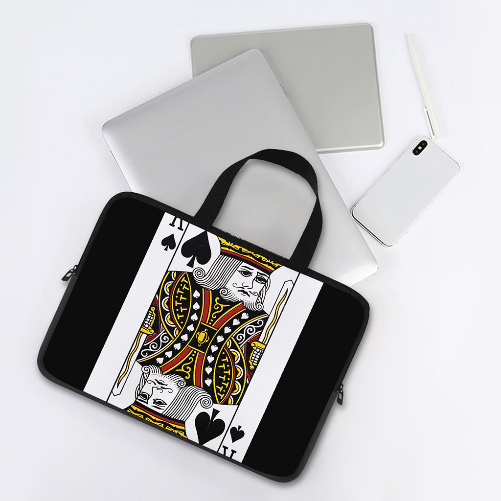 King Of Spades Playing Card Print Laptop Sleeve With Handle